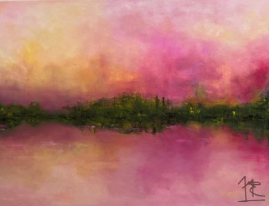 Landscape in Pink and Green